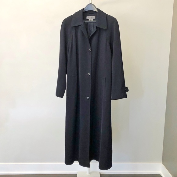 Vintage 90s Oversized Minimalist Navy Baggy  Long Jacket Trench Coat. Large - Picture 13 of 16